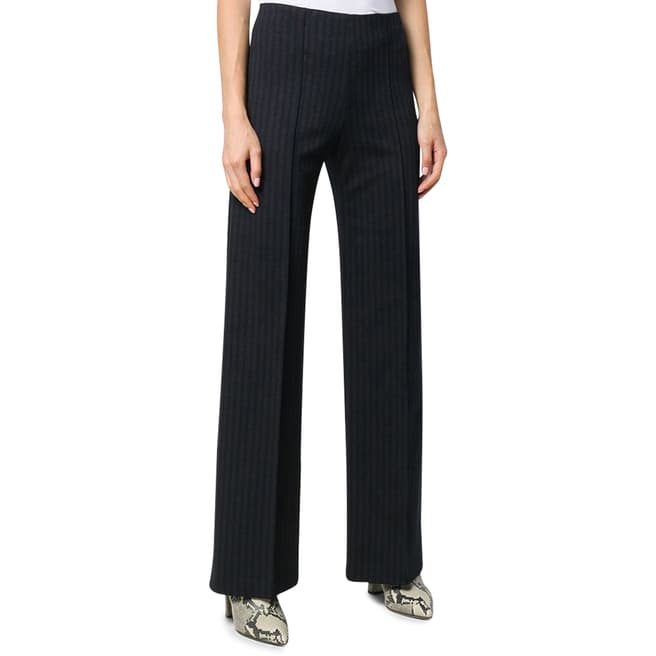 Theory Grey Wide Leg Striped Trousers