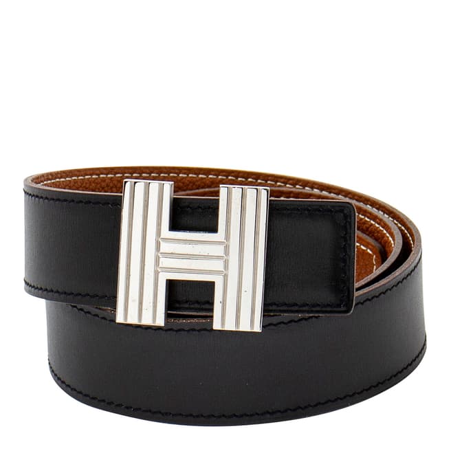Hermes Black/Gold Vintage H Belt