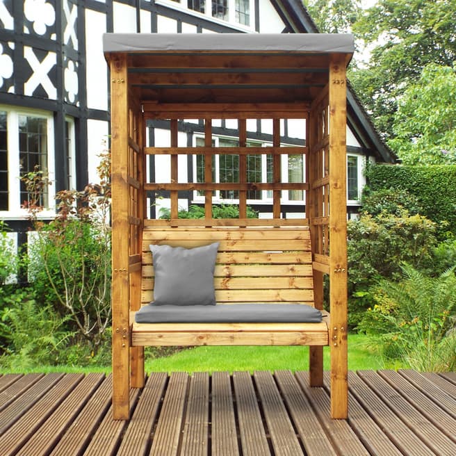 Charles Taylor Bramham Two Seat Arbour With Grey Cushions