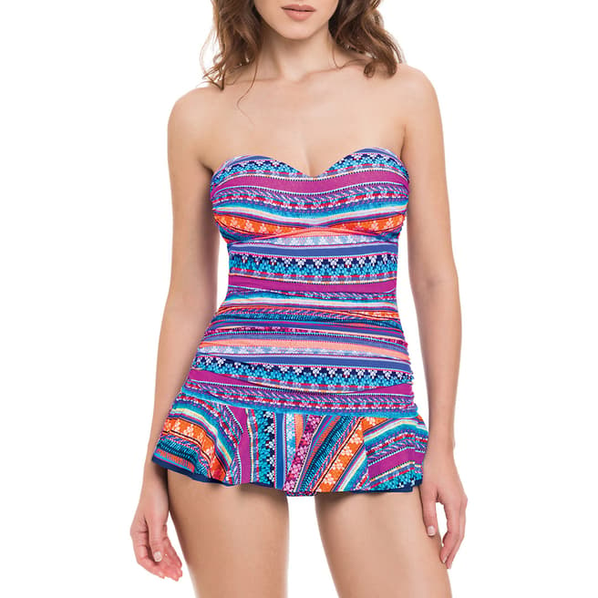 Profile By Gottex Multi Tapestry Bandeau Swimdress