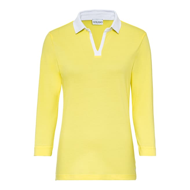 GOLFINO Lime Yellow 3/4 Length Polo Shirt