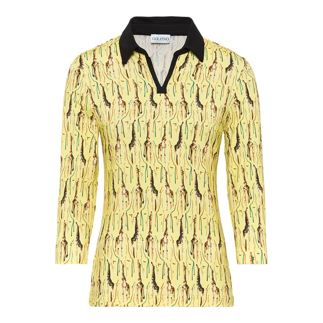 GOLFINO Lime Yellow 3/4 Length Polo Shirt 
