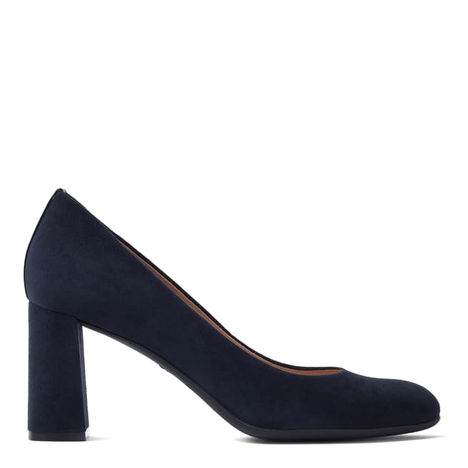 Hobbs London Navy Leather Sonia Court Shoes