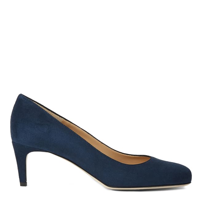 Hobbs London Navy Suede Emma Court Shoes