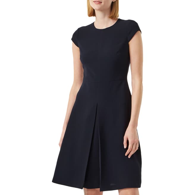 Hobbs London Navy Henna Fit And Flare Dress