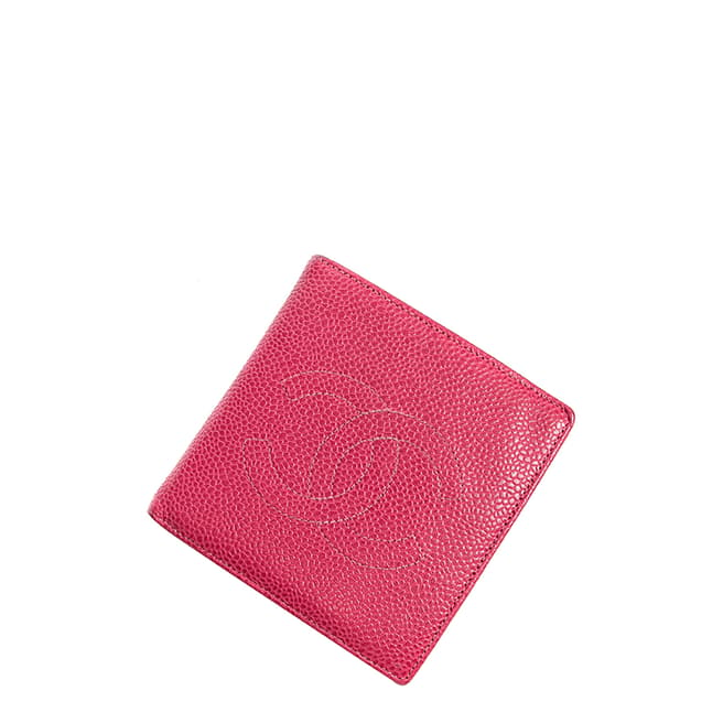 Chanel Raspberry Front Logo Bifold Wallet