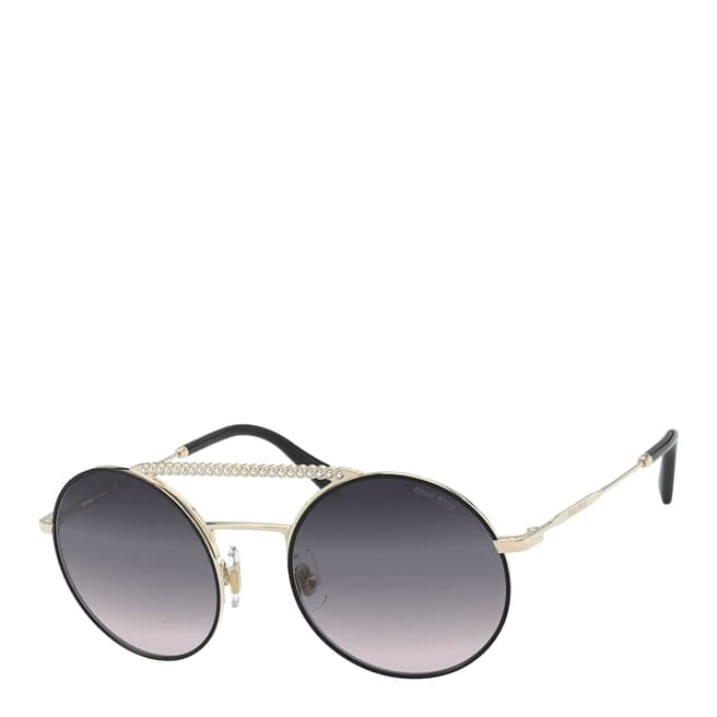 Miu Miu Women's Pale Gold Black/Pink Sunglasses 50mm