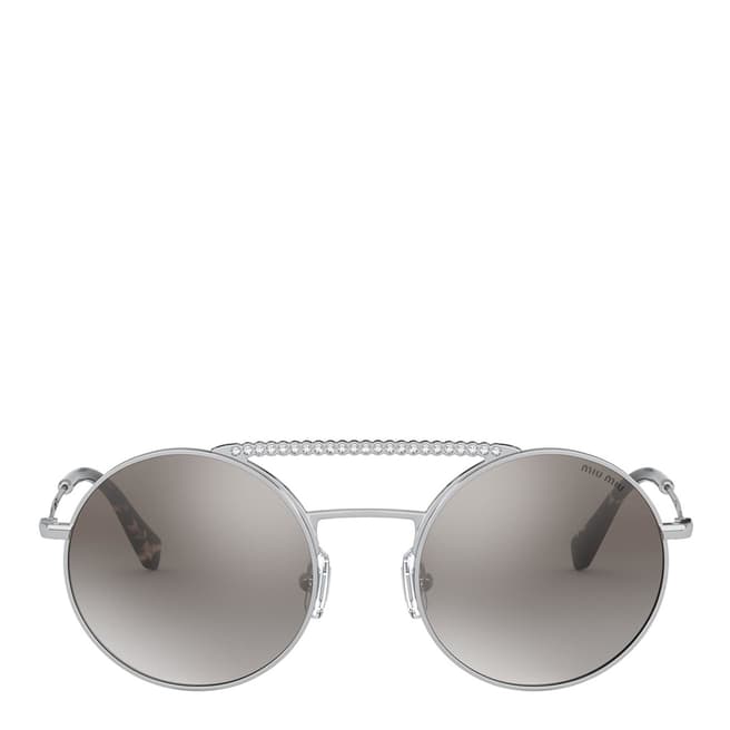 Miu Miu Women's Silver/Grey Sunglasses 50mm