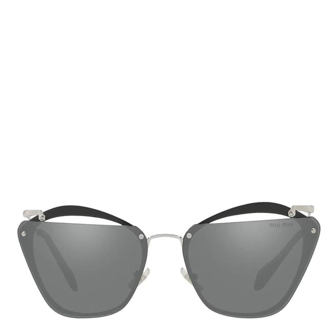 Miu Miu Women's Silver/Grey Sunglasses 64mm
