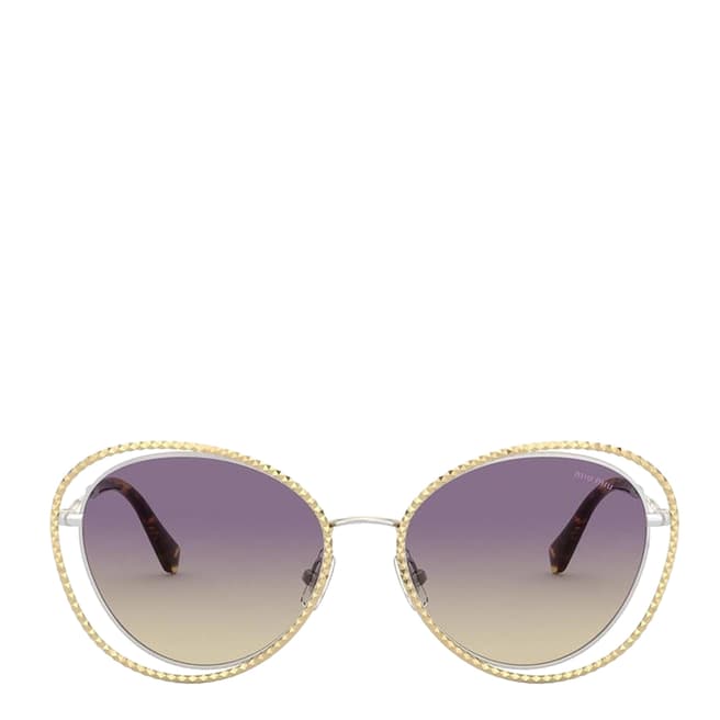 Miu Miu Women's Silver Gold/Violet Sunglasses 54mm