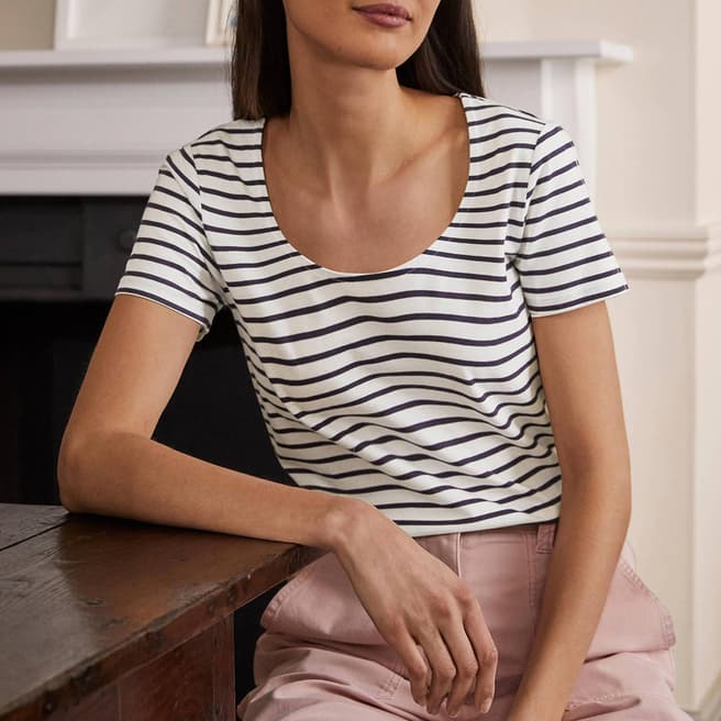 Boden Ivory Supersoft Scoop T-Shirt