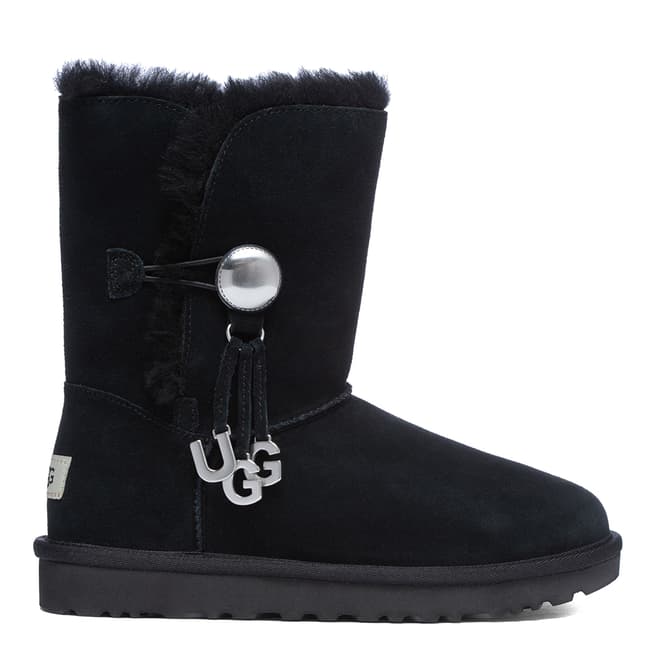 UGG Black Bailey Button Charm Boots
