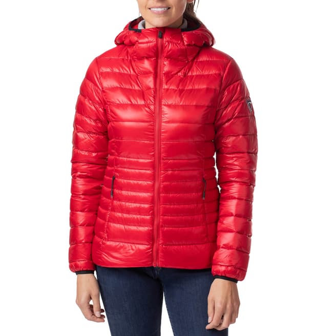 Rossignol Red Hooded Light Quilted-Down Jacket
