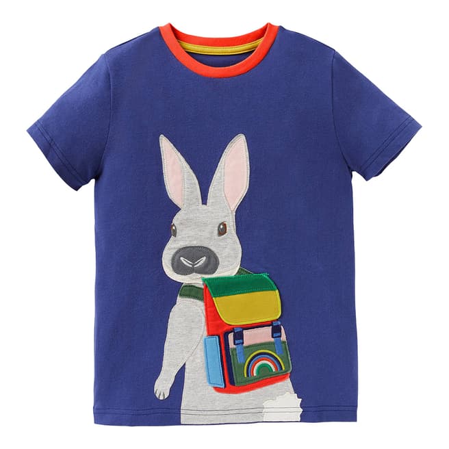 Boden Starboard Blue Bunny Travelling Animals T-shirt