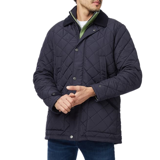 Crew Clothing Navy Quilted Cotton Jacket 