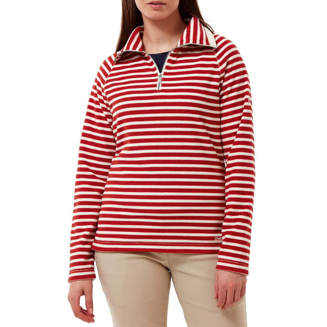 Craghoppers Red Striped Overhead Fleece