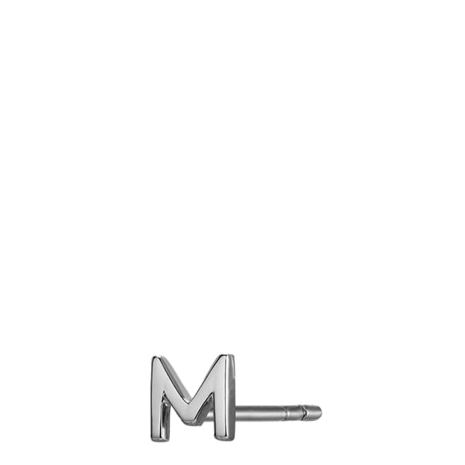 Otiumberg Silver Letter M Single Stud Earring