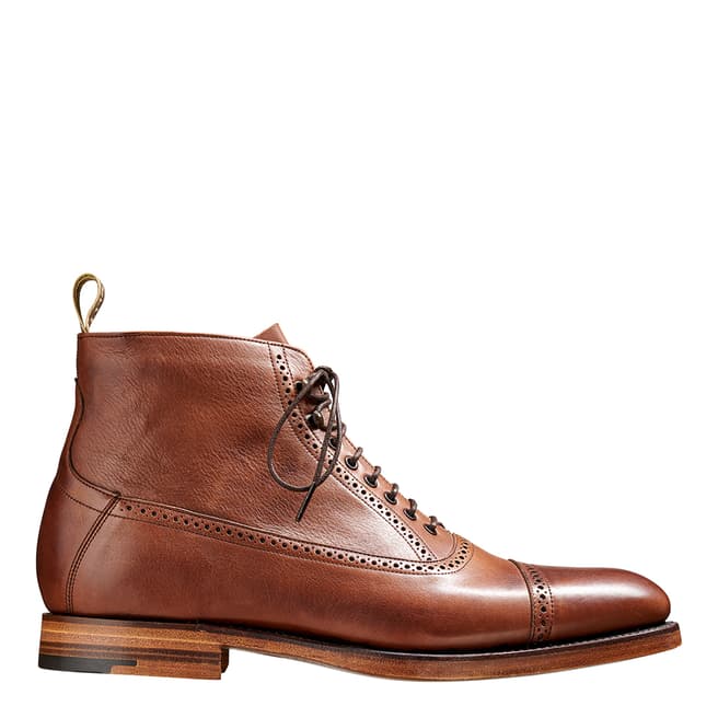 Barker Mid Brown Leather Foley Boots FX Fit 