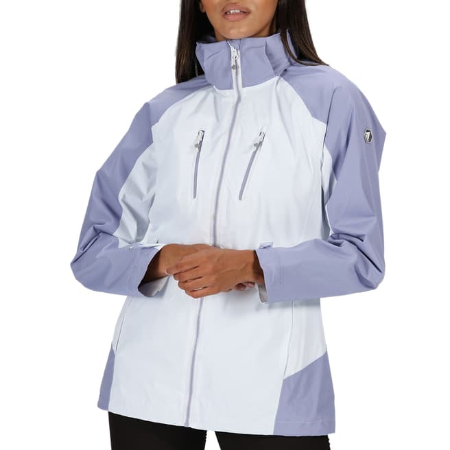 Regatta White Hooded Waterproof Shell Jacket