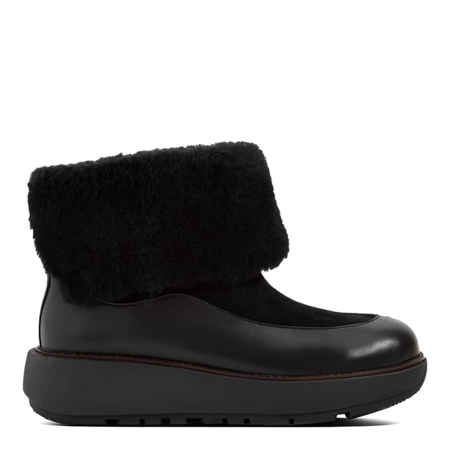 FitFlop All Black Faux Fur Hydie Ankle Boots