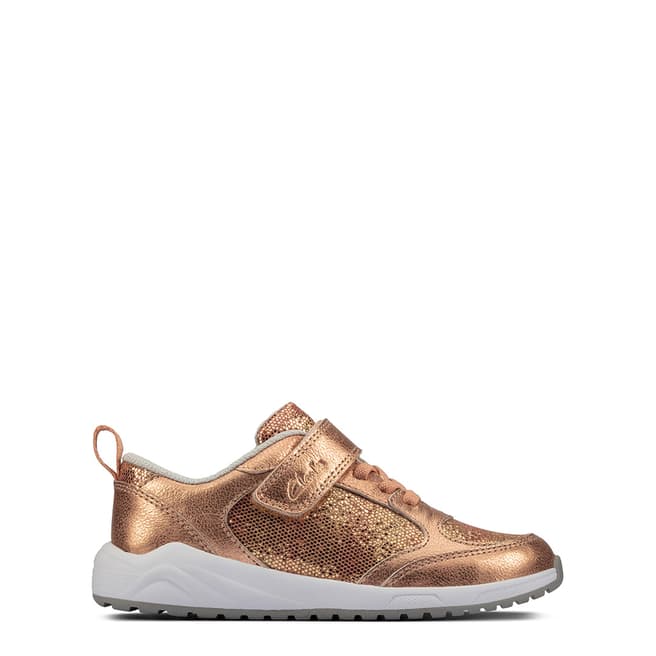 Clarks Kid's Girl's Copper Aeon Flex Leather Trainers