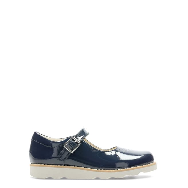 Clarks Kid's Girl's Navy Crown Jump Patent Shoes