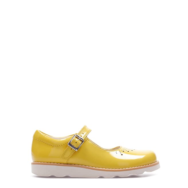 Clarks Kid's Girl's Yellow Crown Jump Patent Shoes