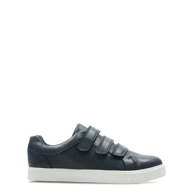 Clarks Kid's Boy's Navy City Oasis Low Leather Trainers