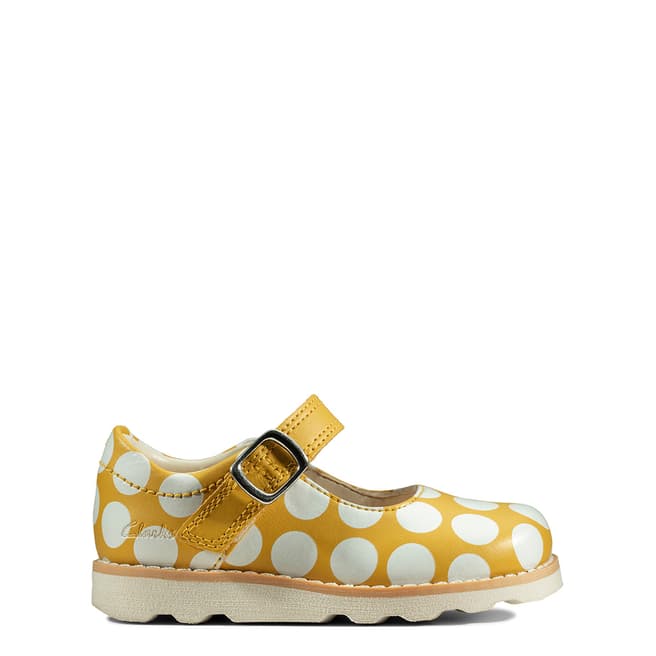 Clarks Toddler Girl's Yellow Crown Jump Leather Shoes