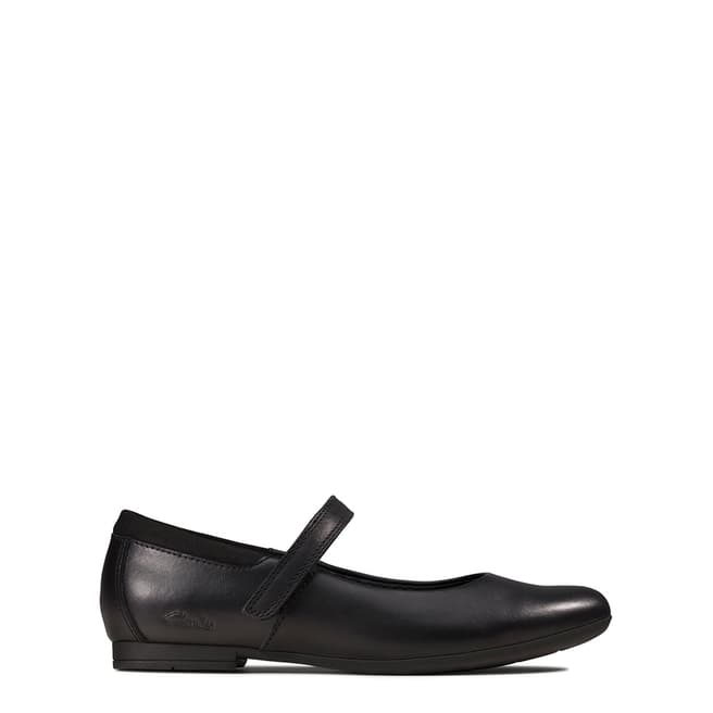 Clarks Girl's Black Scala Dawn Leather Shoes