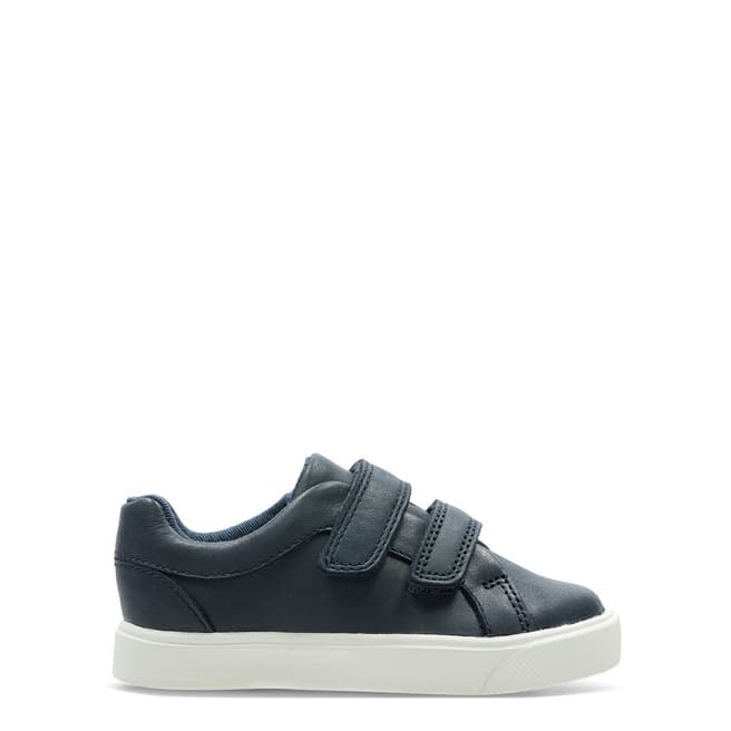Clarks Boy's Navy City Oasis Low Leather Trainers