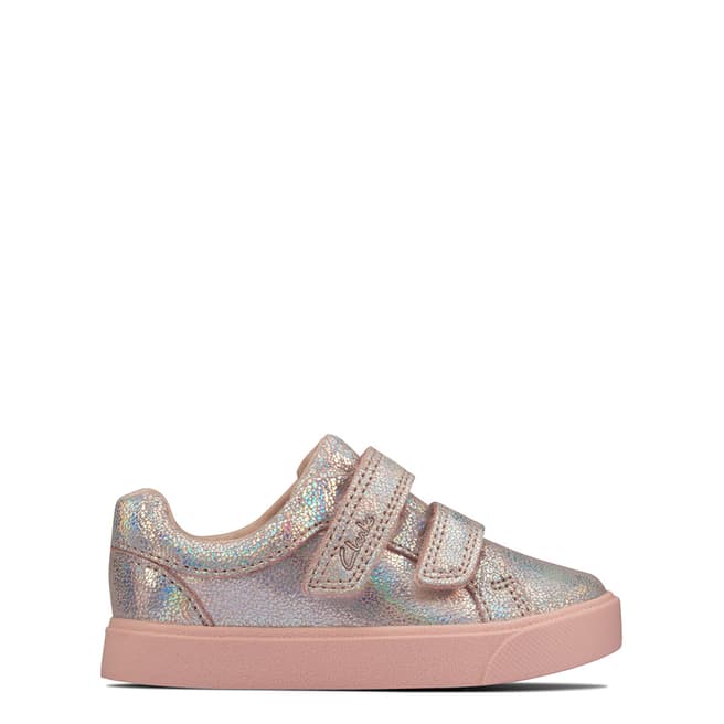 Clarks Toddler Girl's Pink City Oasis Low Metallic Trainers