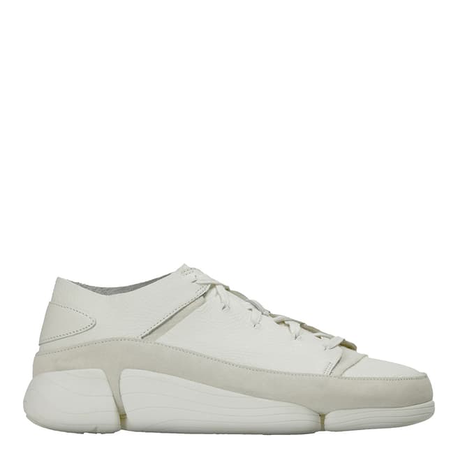Clarks White Leather Trigenic Evo Sneakers