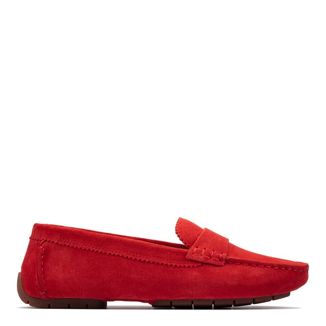 Clarks Red Suede C Mocc2 Slip ons