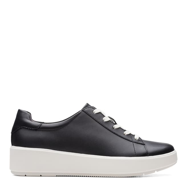 Clarks Black Leather Layton Pace Sneakers