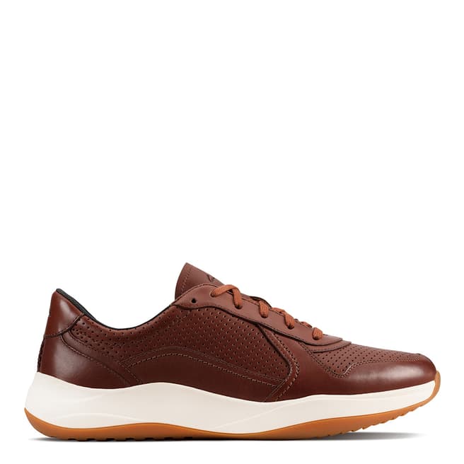Clarks Tan Leather Sift Speed Sneakers