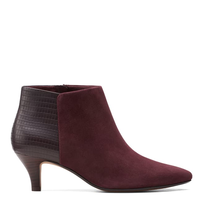 Clarks Burgundy Linvale Sea Ankle Boots