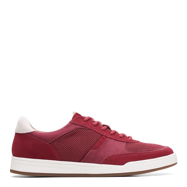 Clarks Red Bizby Lace Sneakers