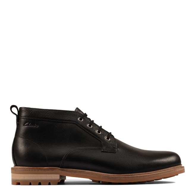 Clarks Black Leather Foxwell Mid Boots