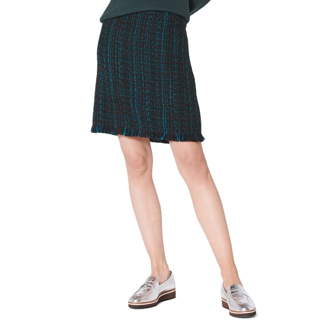 L K Bennett Navy Multi Tweed Josie Skirt