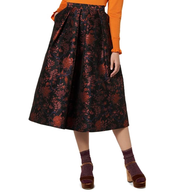 L K Bennett Black/Multi Delysia Skirt