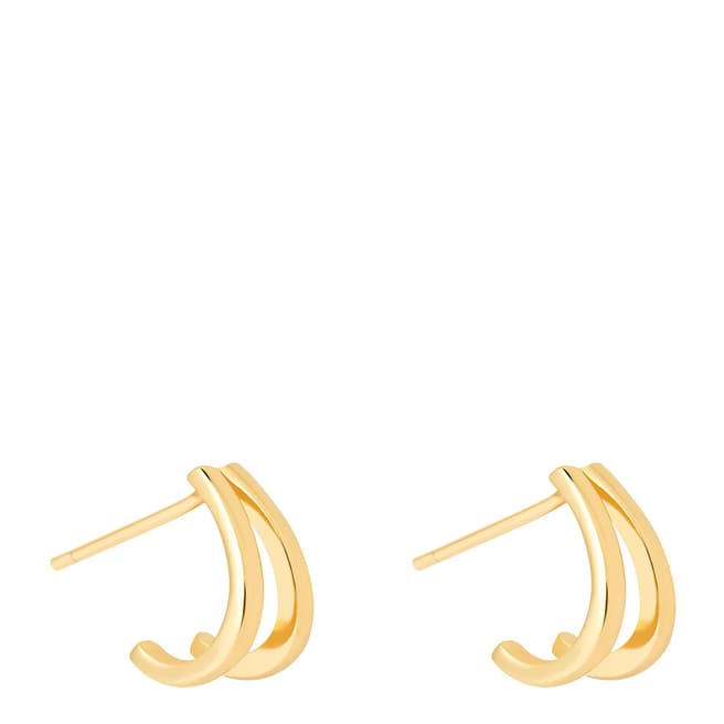 Astrid & Miyu Gold Double Bar Stud Earrings