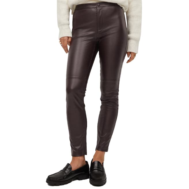 Mango Wine Slim-Fit Faux Leather Trousers