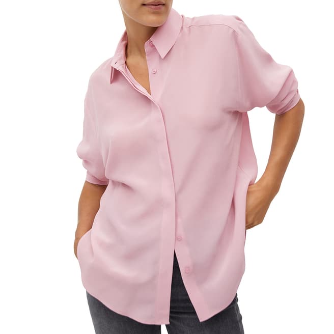 Mango Pink Oversized Silk Shirt