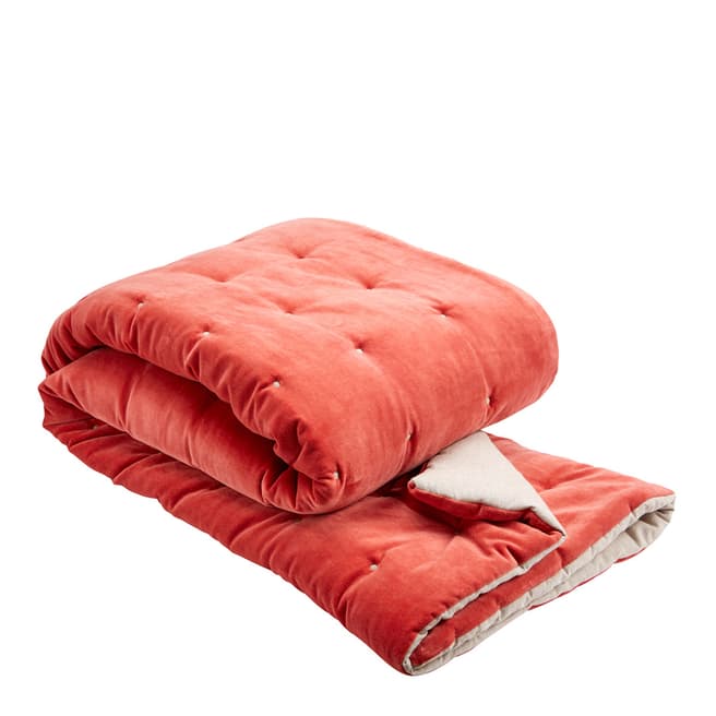 Christy Jaipur 140x200cm Bedspread, Coral