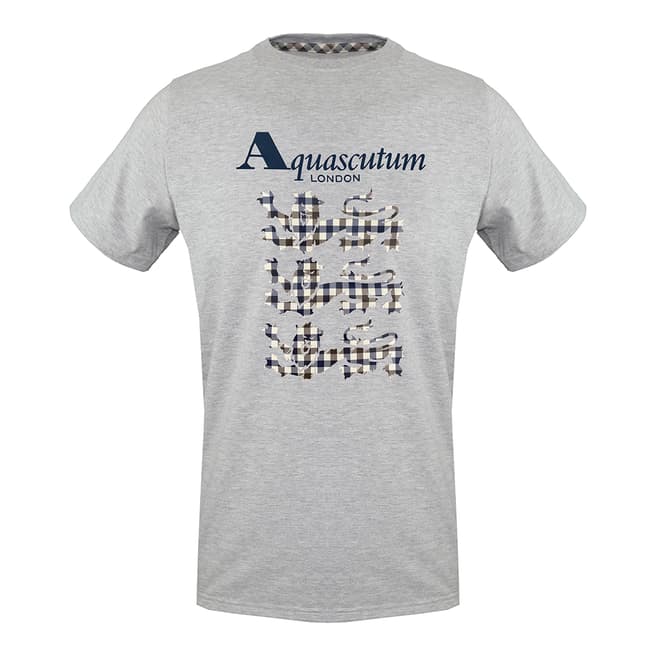 Aquascutum Grey Three Lions T-Shirt
