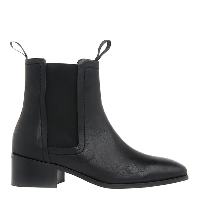 WHISTLES Black Fernbrook Leather Chelsea Boots