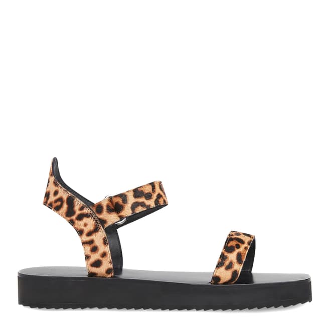 WHISTLES Leopard Print Finn Velcro Sandals