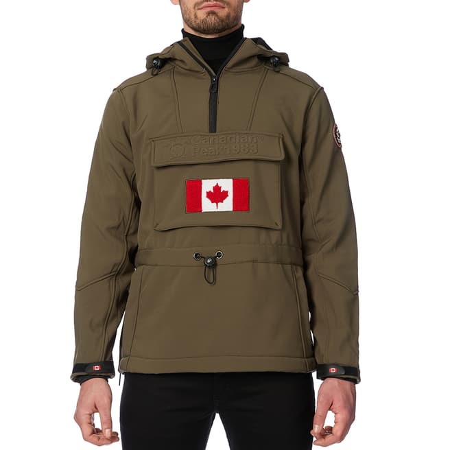 Canadian Peak Khaki Softshell Hooded Lightweight Jacket 