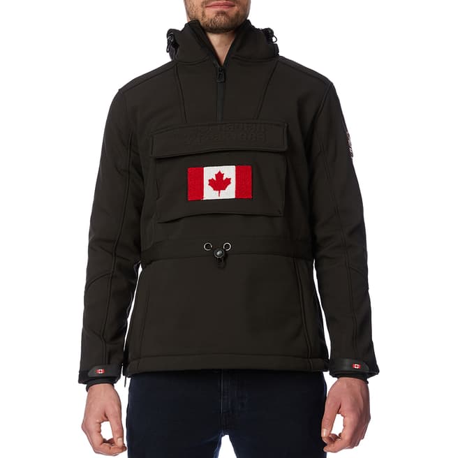 Canadian Peak Black Softshell Hooded Lightweight Jacket 